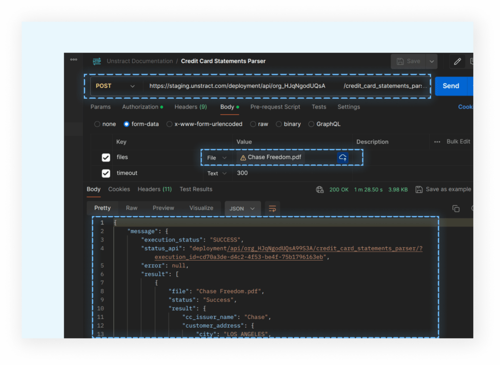 Unstract API to extract data from unstructured documents