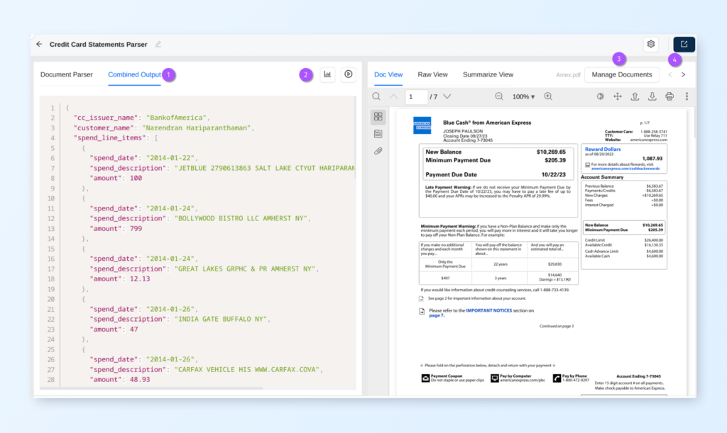extracting structured data from documents in JSON