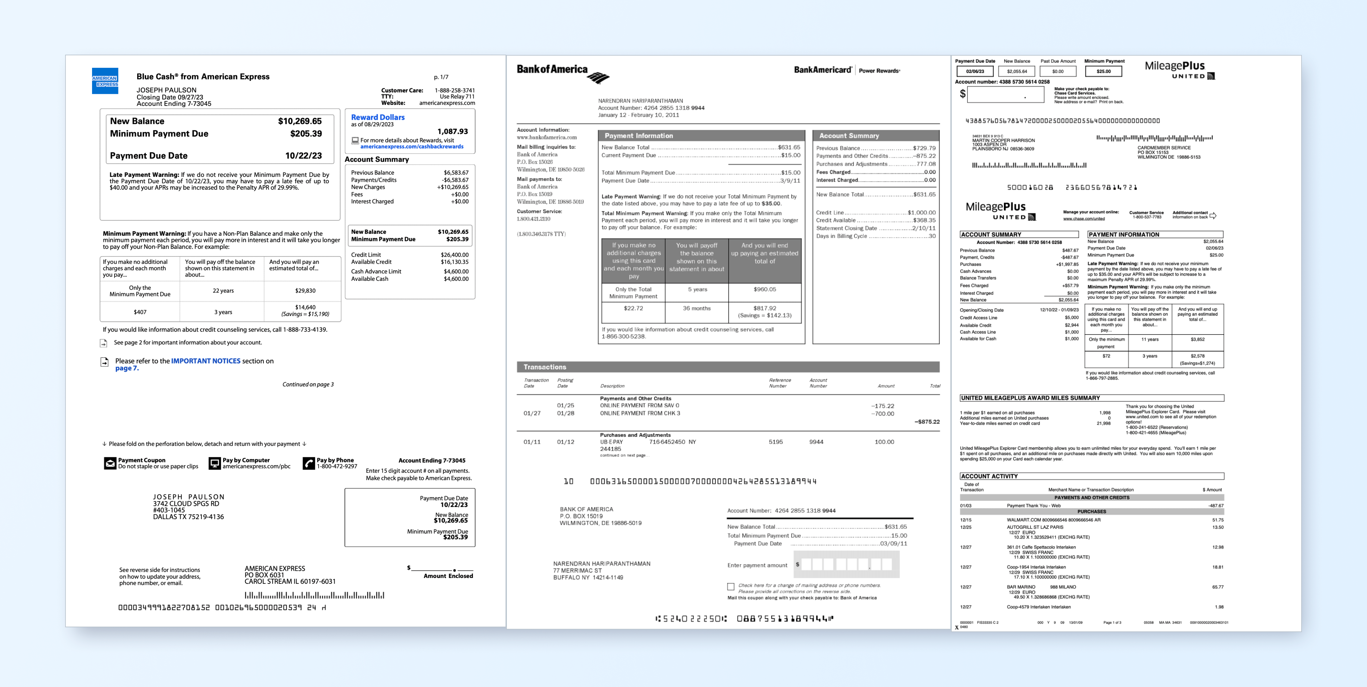 unstructured data extraction from credit card and bank statements using LLMs