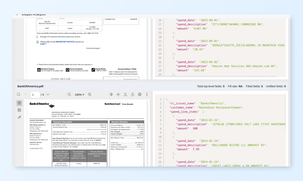 pdf data extraction in JSON 