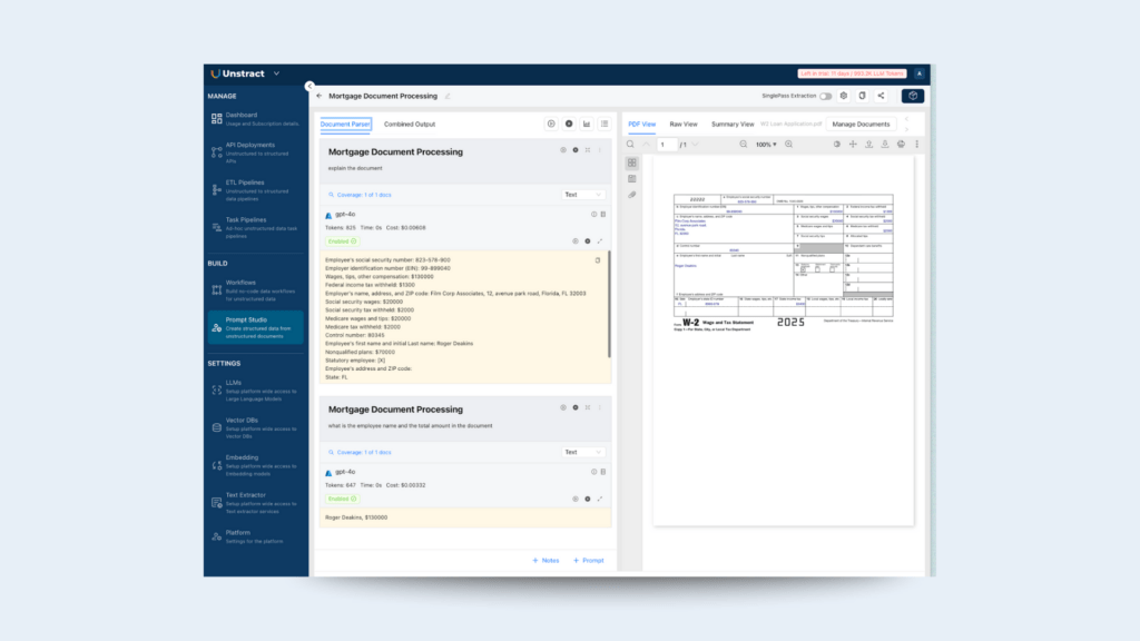 mortgage document processing with unstract an AI powered platform